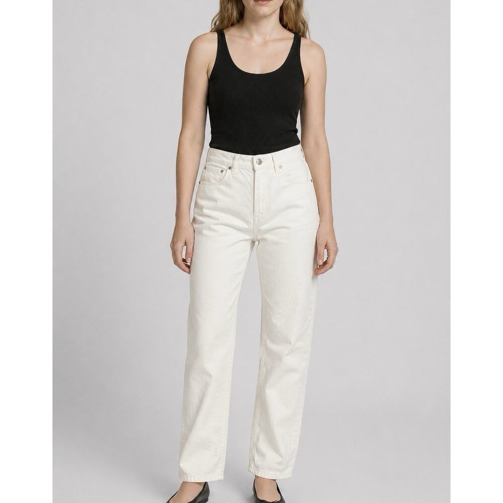 Madewell Low-Slung Straight Jean Womens 27 White Button Fly Denim Y2K Streetwear